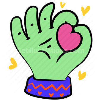 hand, gesture, hand gesture, ok, sticker, signal, hearts